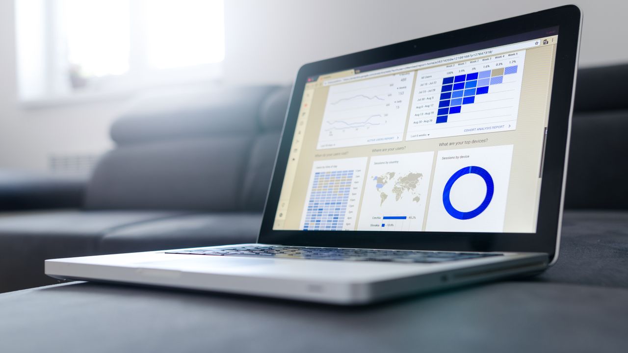 Analytics charts and keyword research data driving SEO at scale
