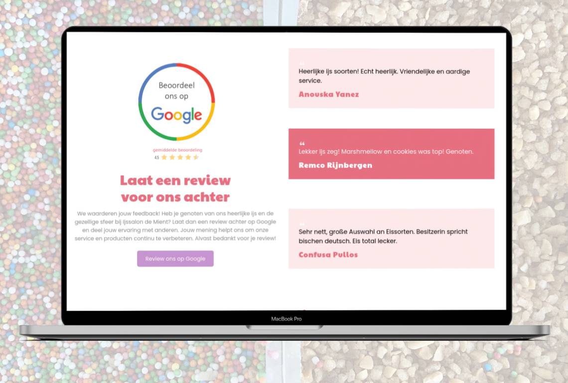 Ijssalon de Mient website detail