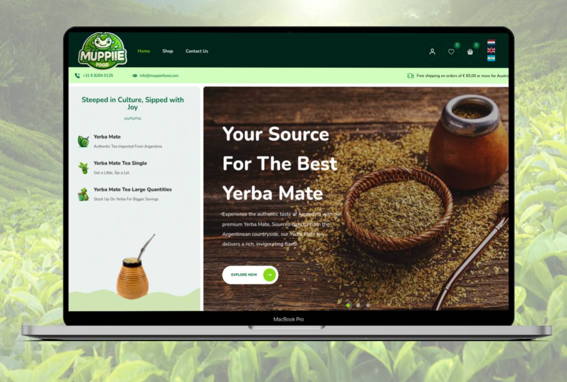 MuppieFood eCommerce website